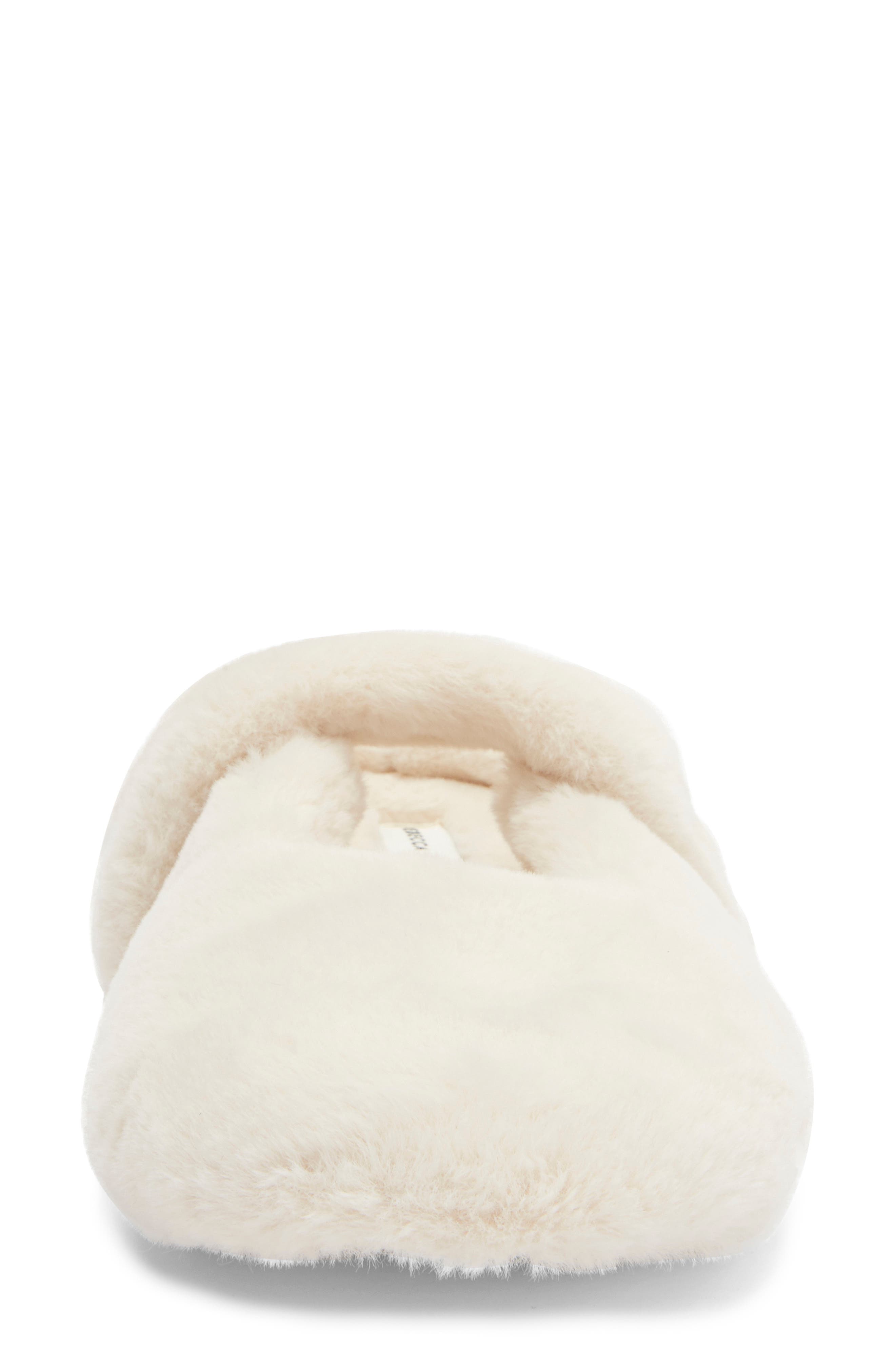 Rebecca Minkoff Beck Faux Fur Slipper, Alternate, color, Ivory
