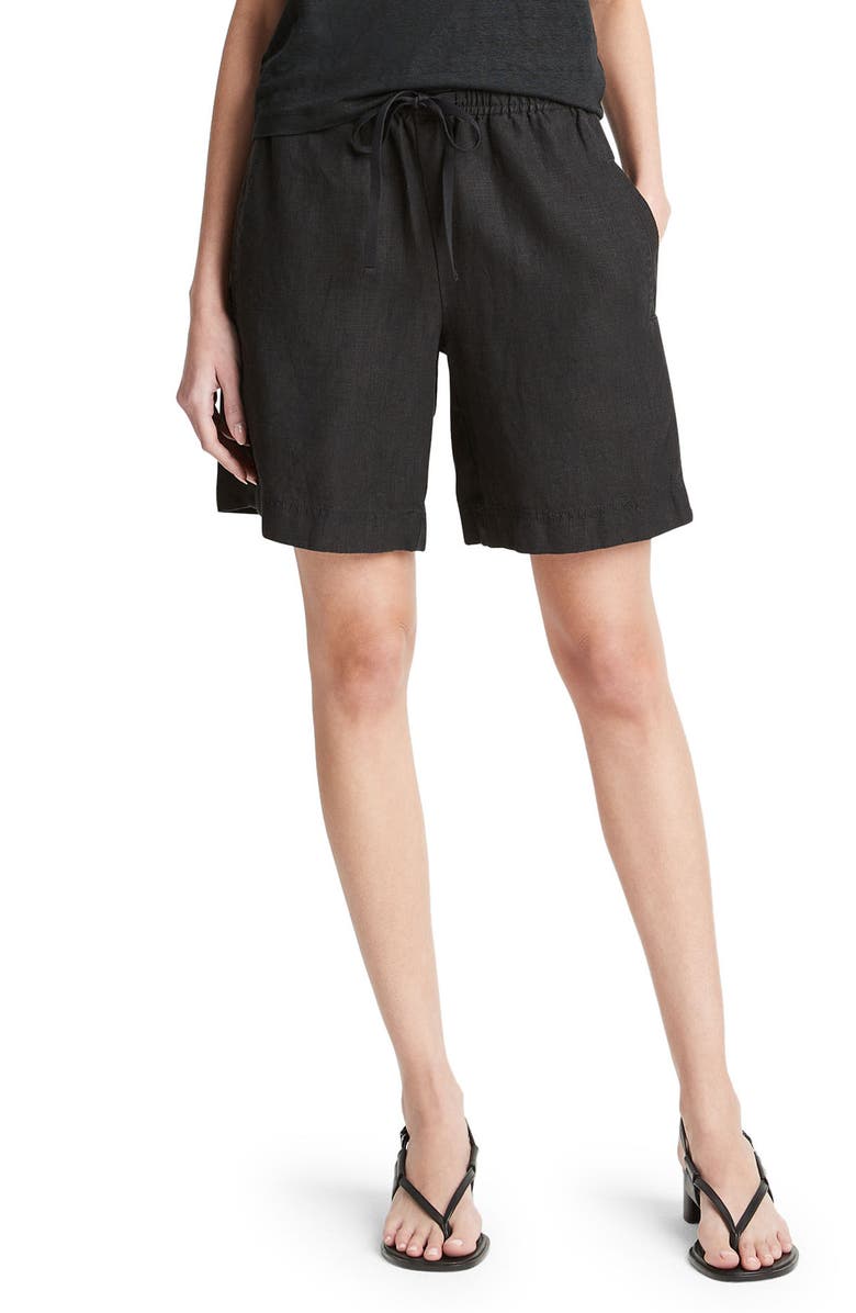 Vince Hemp Drawstring Shorts, Main, color, Black