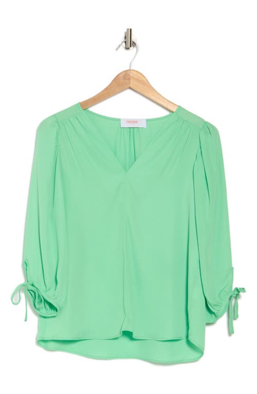 Renee C V-neck Tie Sleeve Top