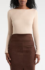 Renee C Long Sleeve Ribbed Top