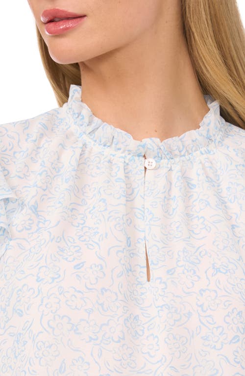 CECE CECE FLUTTER SLEEVE KEYHOLE TOP 