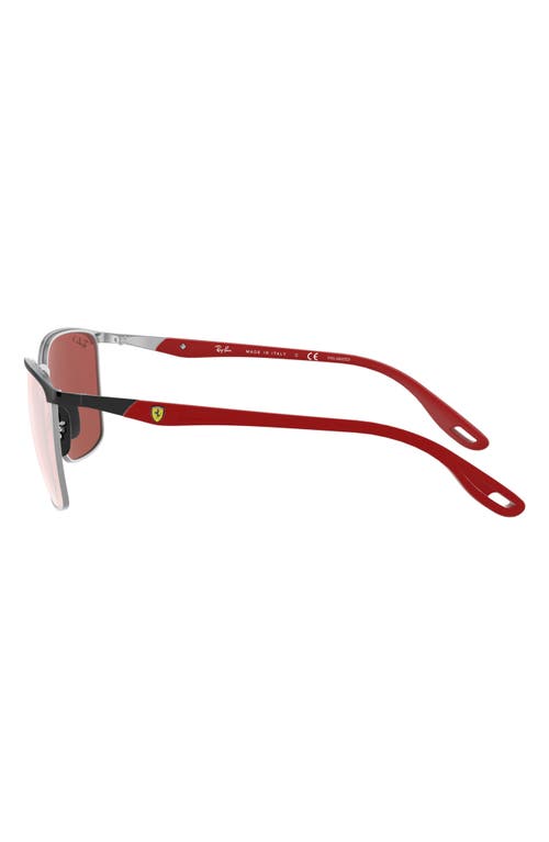 Ray Ban Rb3673m Scuderia Ferrari Collection Sunglasses Red Frame Violet Lenses Polarized 56-17 In Brown