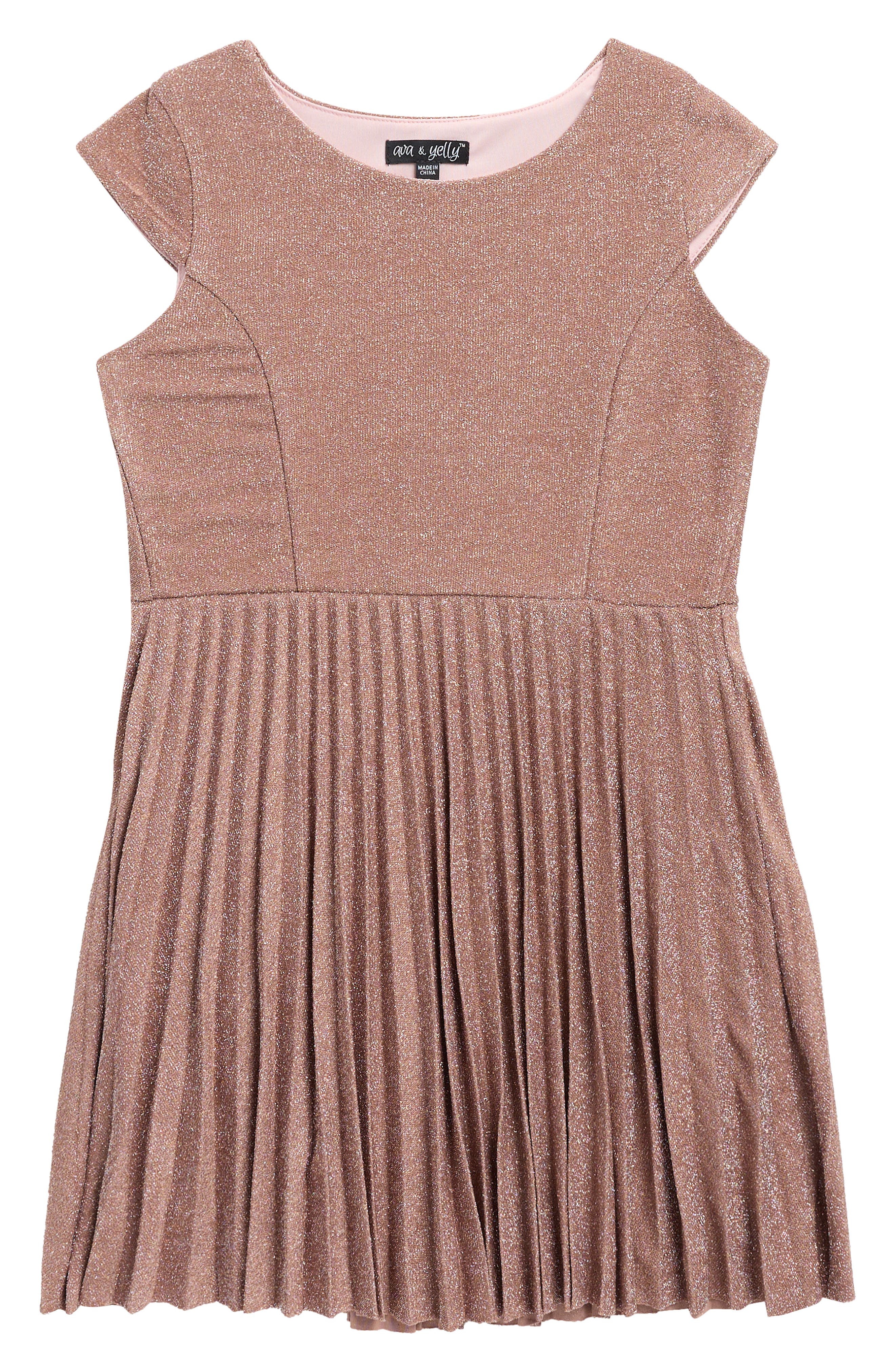 Ava & Yelly Kids' Pleated Skater Dress
