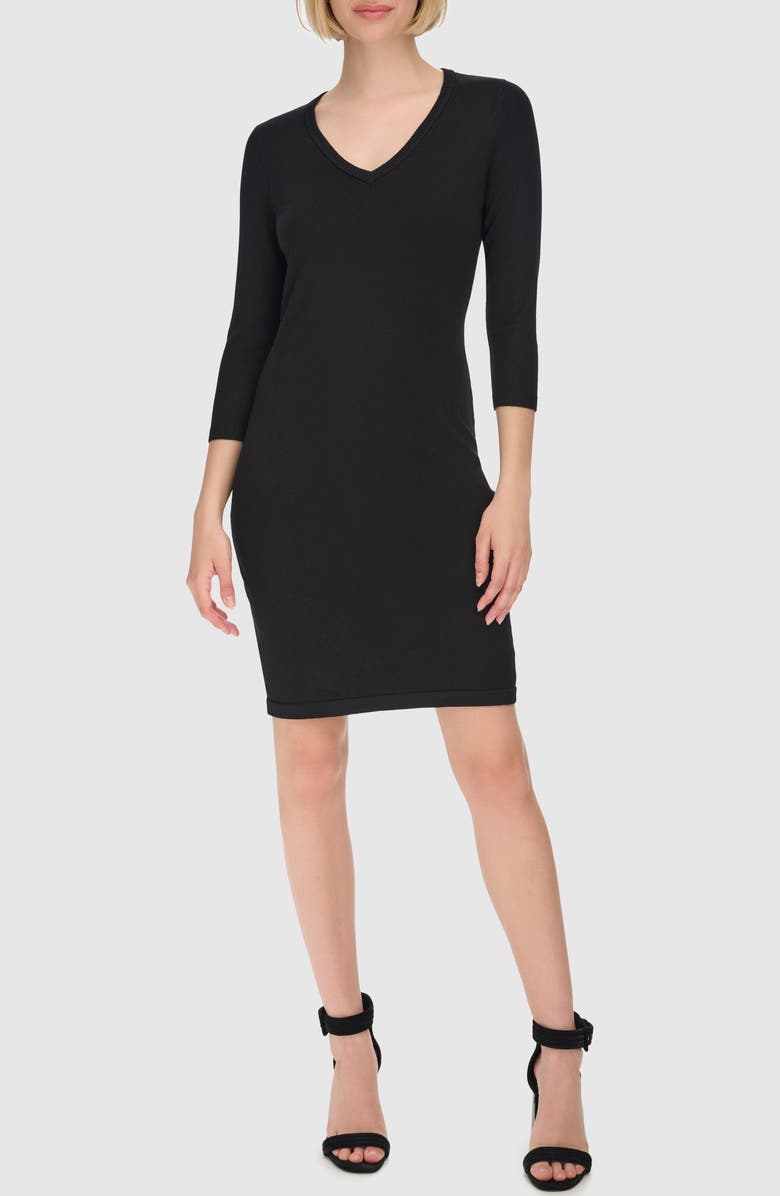Calvin Klein V-Neck Sweater Dress, Main, color, 