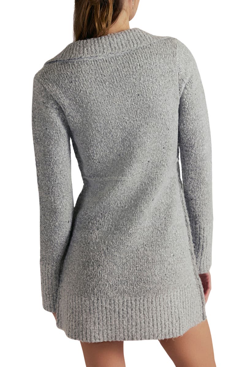 Free People Milena Long Sleeve Mini Sweater Dress, Alternate, color, Grey Heather Combo