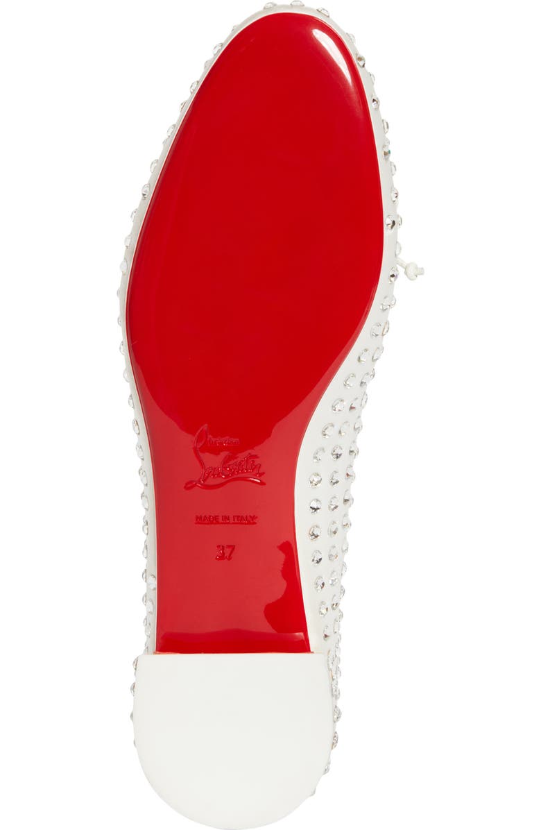 Christian Louboutin Sweetie Jane Crystal Embellished Ballerina Flat, Alternate, color, Version Ivory