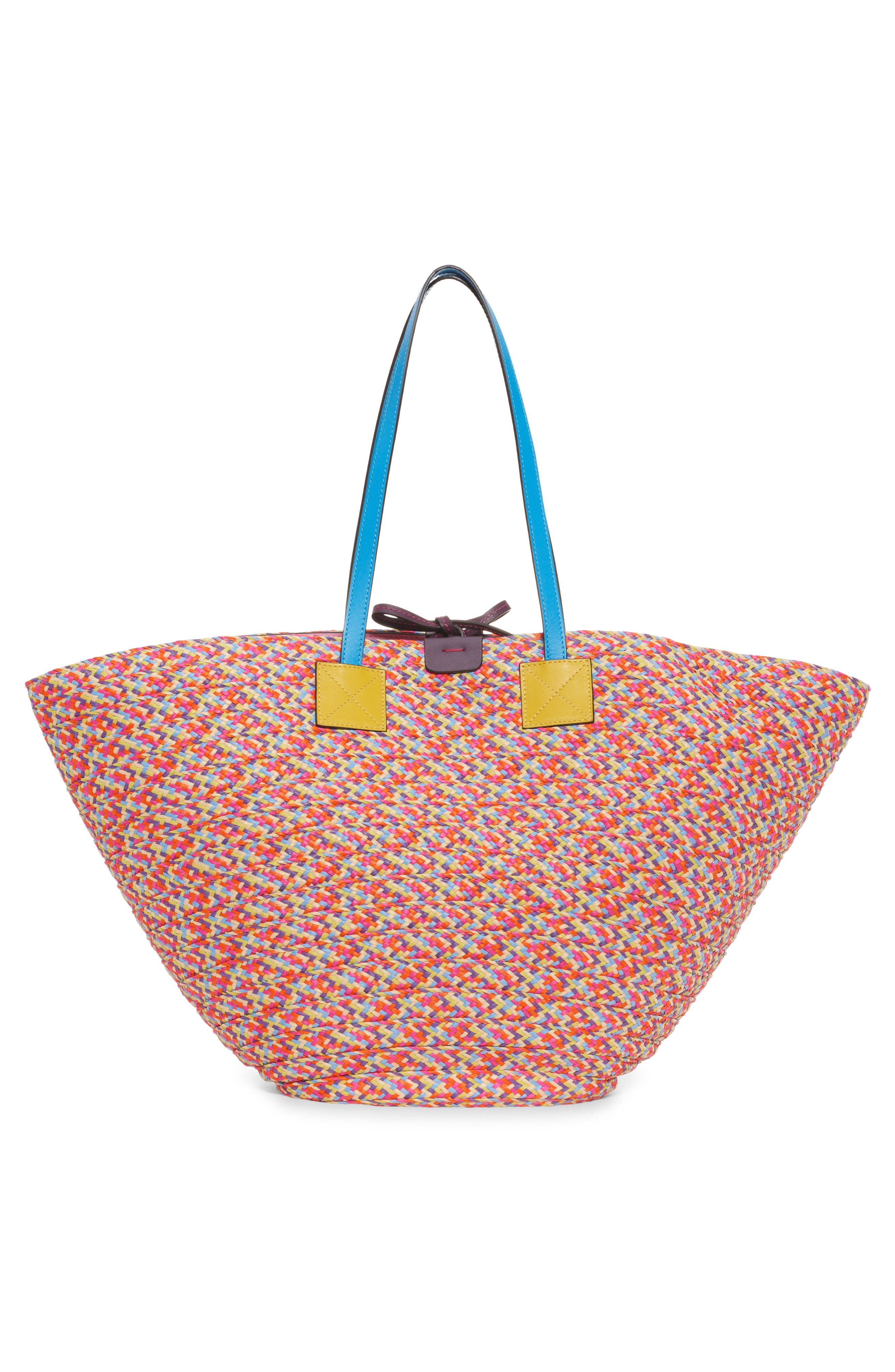Etro Multicolor Woven Beach Tote, Alternate, color, 