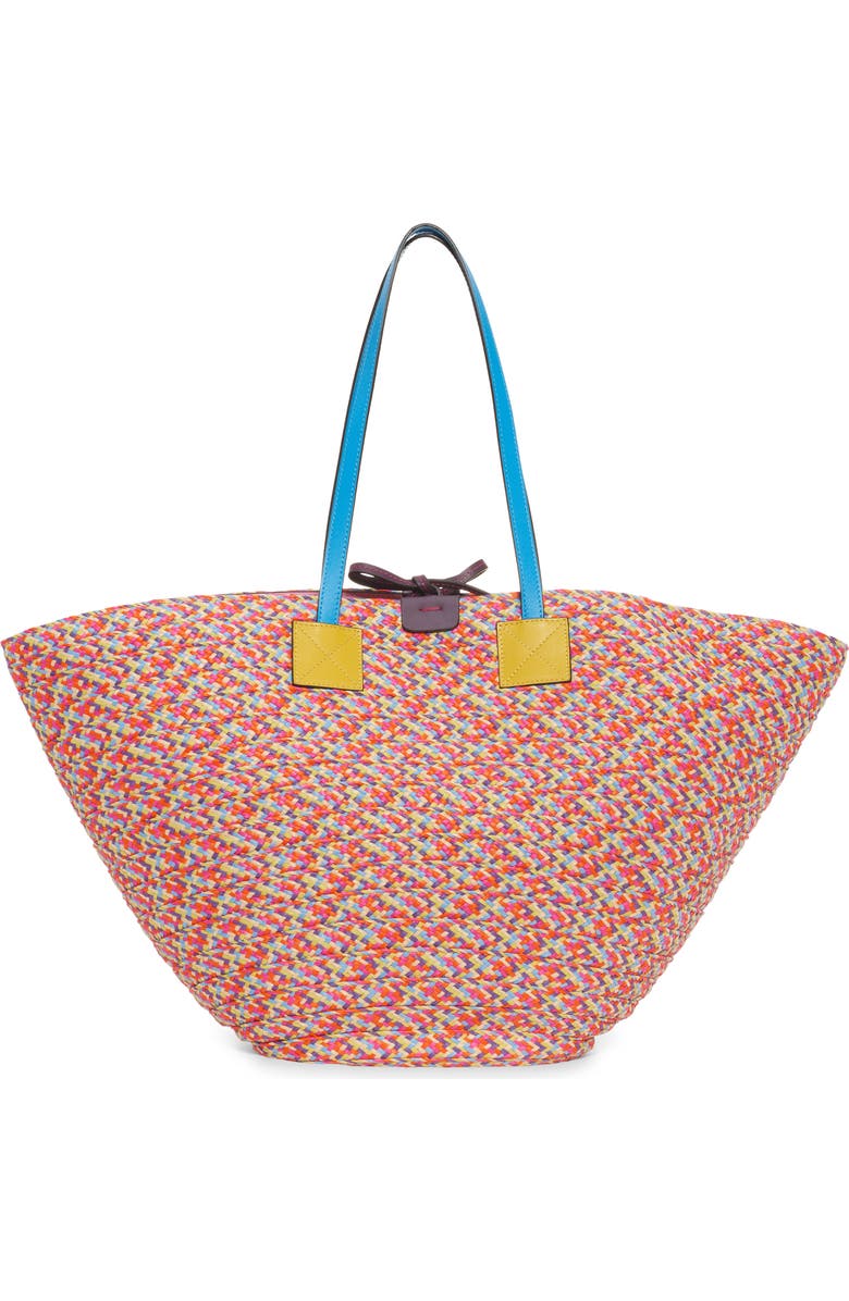 Etro Multicolor Woven Beach Tote, Alternate, color,