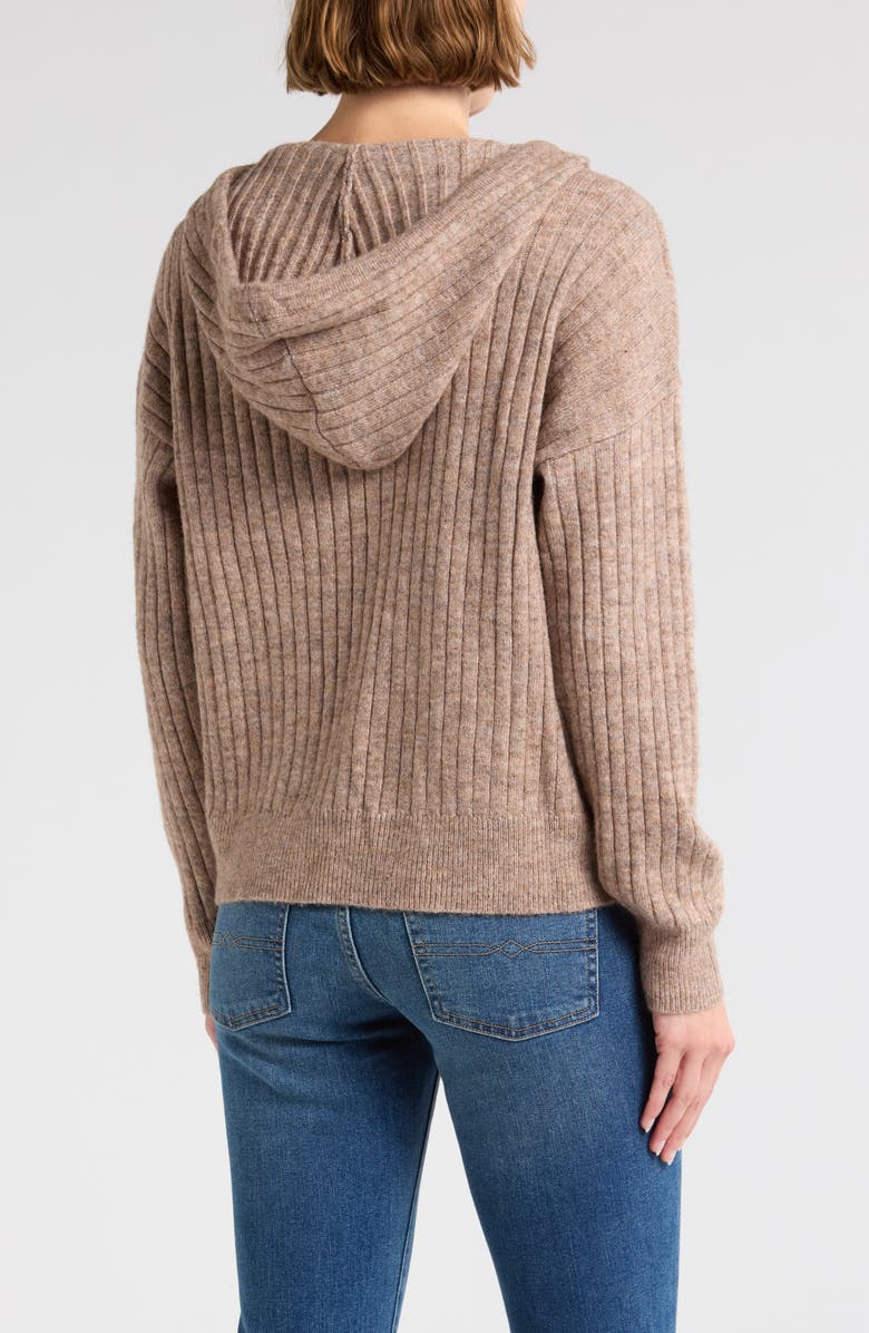 Lucky Brand Hooded Ribbed Sweater, Alternate, color, Deep Taupe