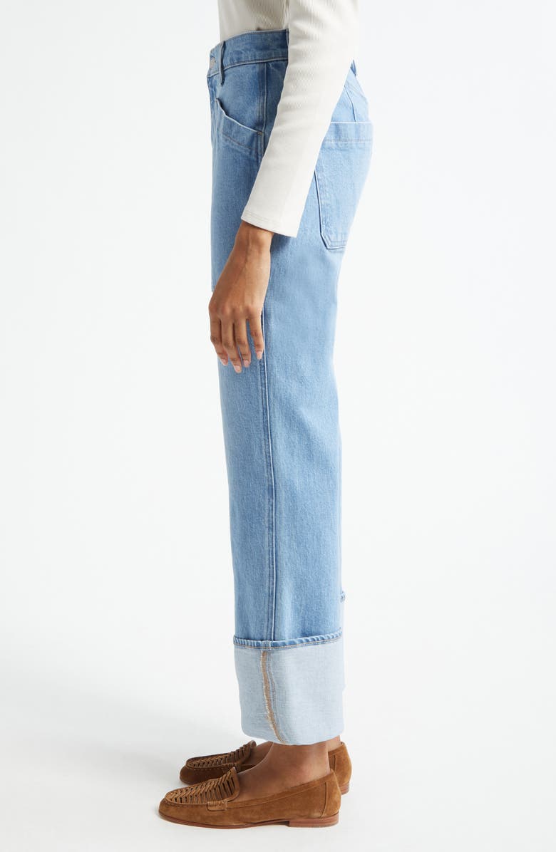 Veronica Beard Dylan Cuffed Cargo Jeans, Alternate, color, Iceberg