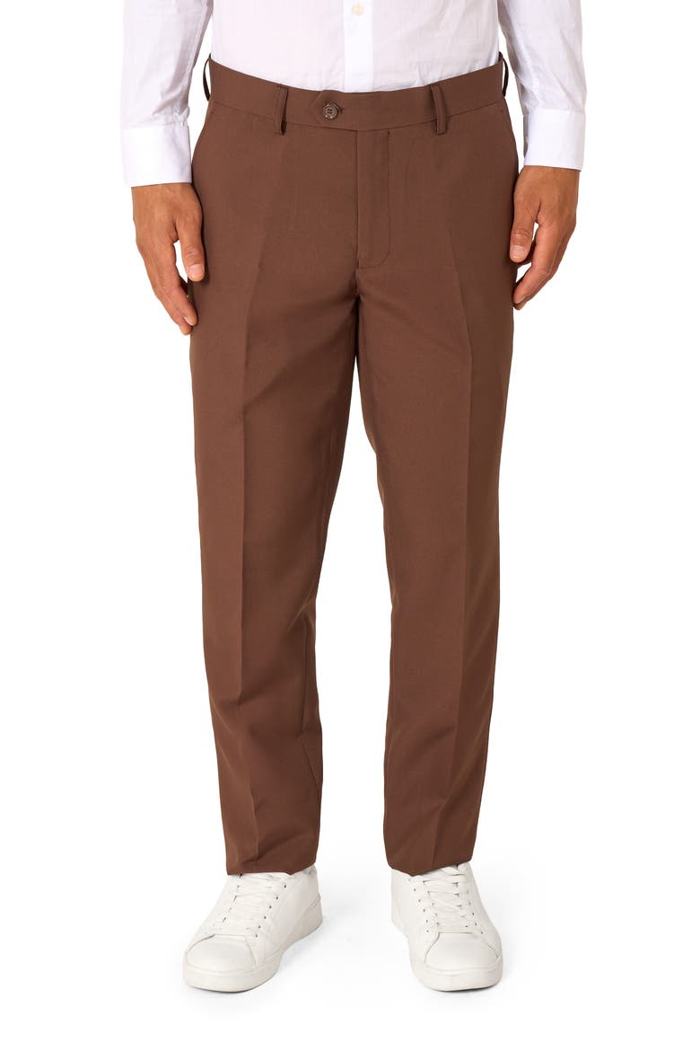 Bold Brown Slim Fit Two-Piece Suit & Tie Set, Alternate, color, BROWN