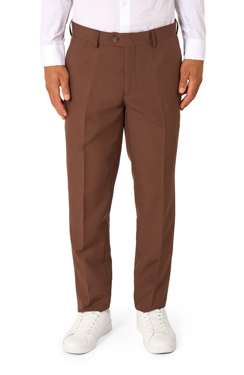 OppoSuits Bold Brown Slim Fit Two-Piece Suit & Tie Set, Alternate, color, Brown