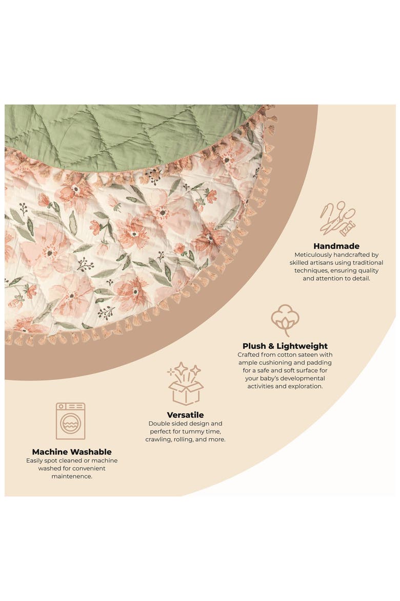 Quilted Cotton Baby Playmat, Alternate, color, PINK