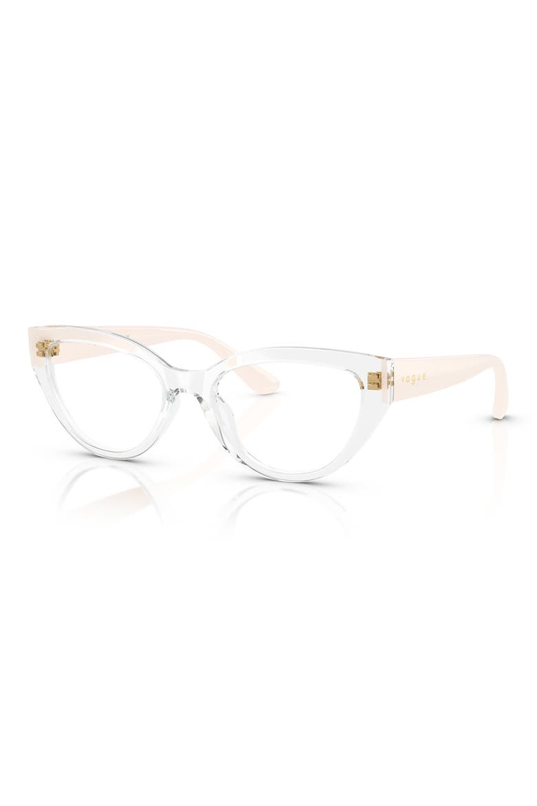 50mm Cat Eye Optical Glasses, Alternate, color, ROSE GOLD BLACK