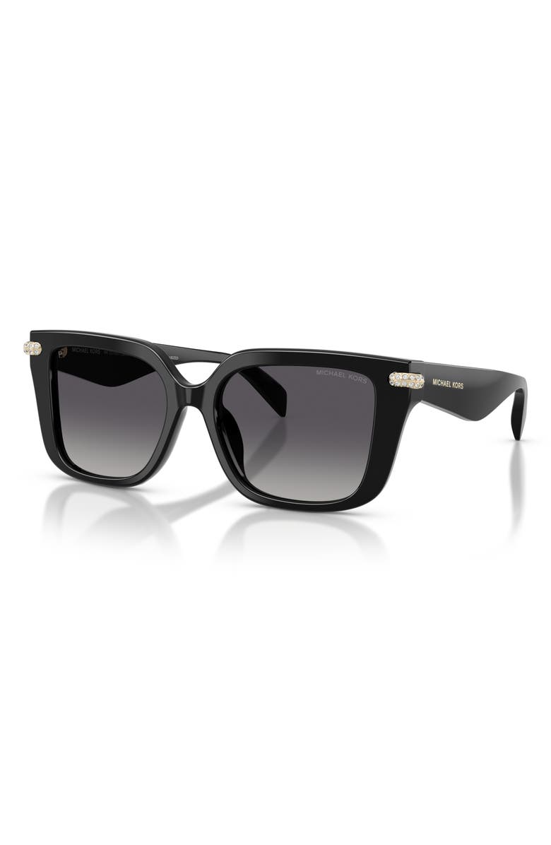 Michael Kors Santo Domingo 54mm Polarized Gradient Square Sunglasses, Alternate, color, Black / Grey Polar Mono Bio