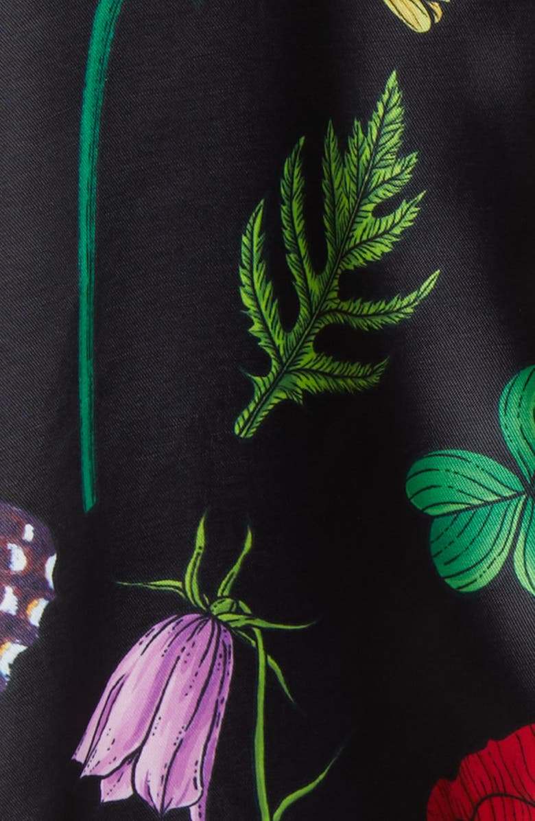 Dressed in Lala Posh Floral Oversize Satin Button-Up Shirt & Pants Set, Alternate, color, Folklore