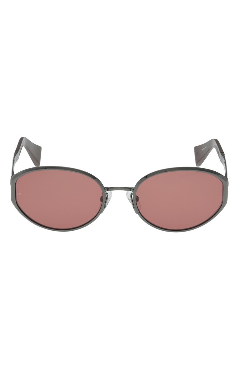 rag & bone 55mm Oval Sunglasses, Main, color, Gunmetal / Cappuccino / Rose