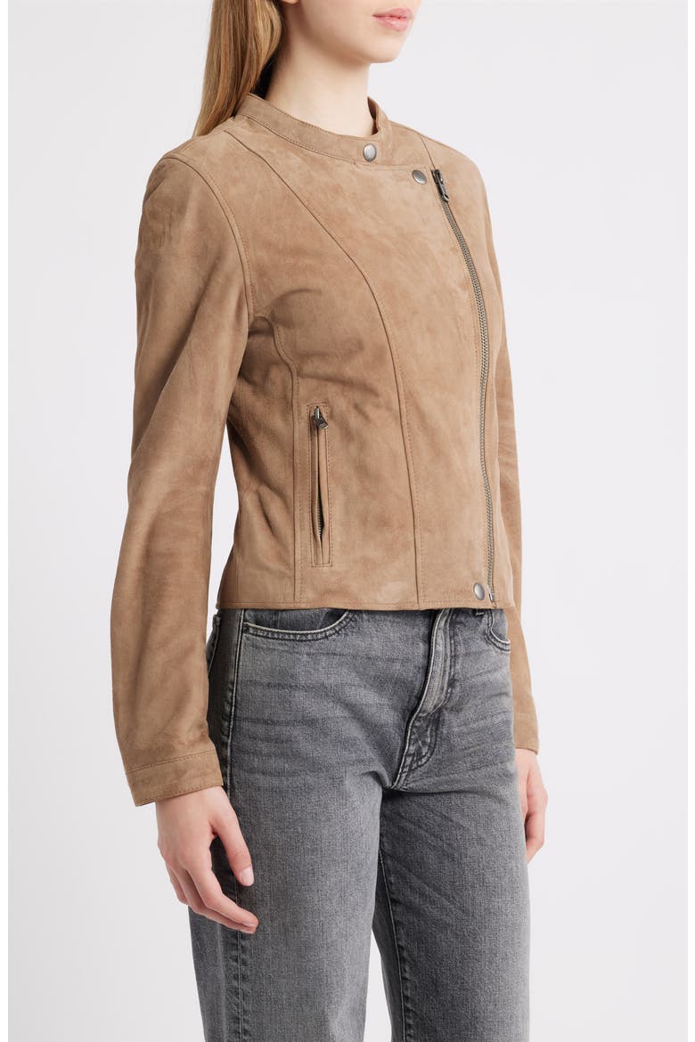 Classic Biker Suede Jacket, Alternate, color, TAUPE
