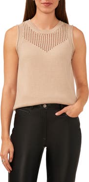 Halogen® Cotton Sleeveless Sweater