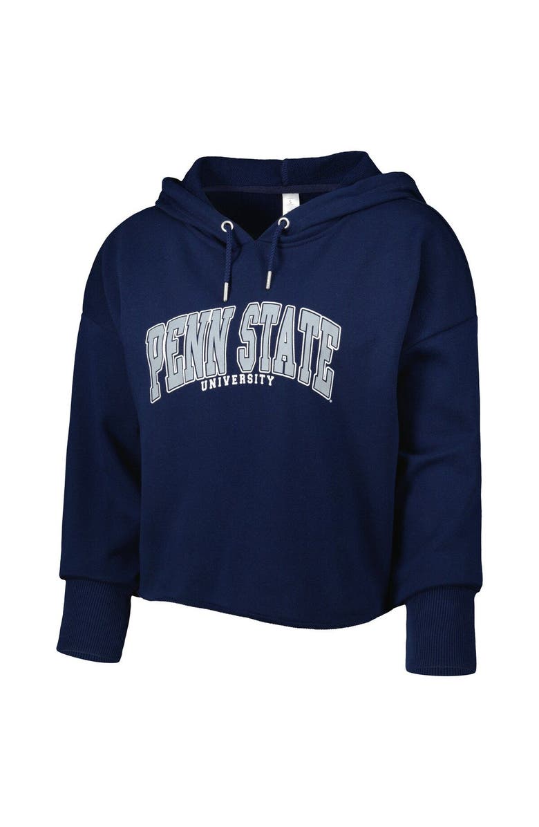 ZOOZATZ Women's ZooZatz Navy Penn State Nittany Lions Core University Cropped French Terry Pullover Hoodie, Alternate, color, 