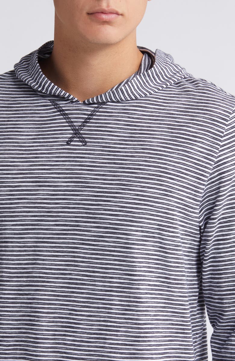 Vince Stripe Slub Long Sleeve Hooded T-Shirt, Alternate, color,