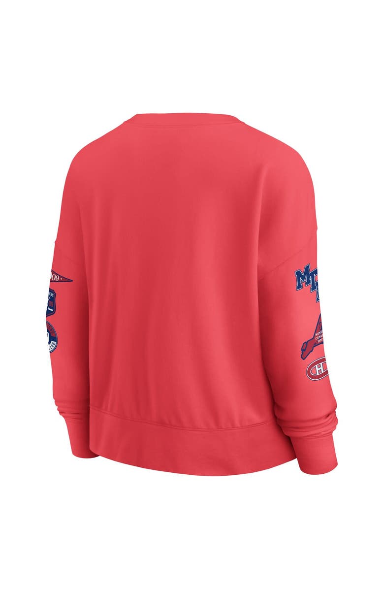 FANATICS Women's Fanatics  Red Montreal Canadiens Oversized Vintage Go Team Pullover Sweatshirt, Alternate, color, 