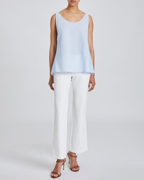 Santorelli Ari Tie-strap Cotton Chambray Tank In Sky Blue