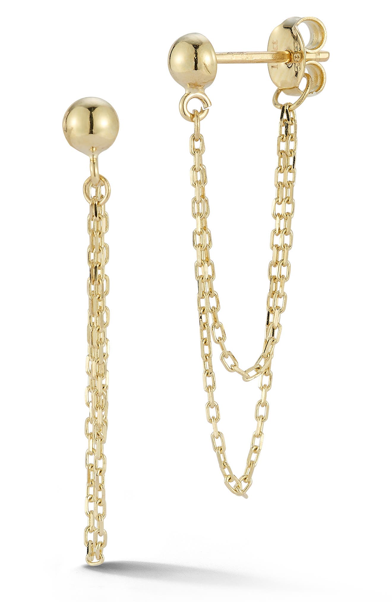 Ember Fine Jewelry 14K Double Chain Link Front/Back Earrings