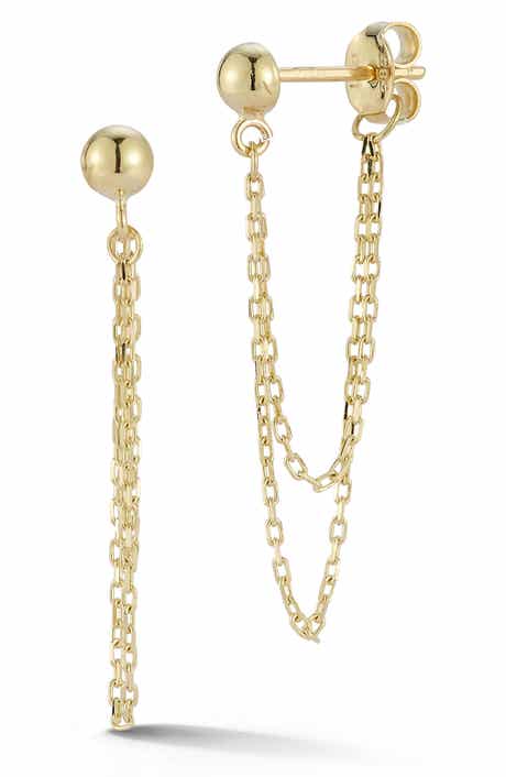 Ember Fine Jewelry 14K Double Chain Link Front/Back Earrings