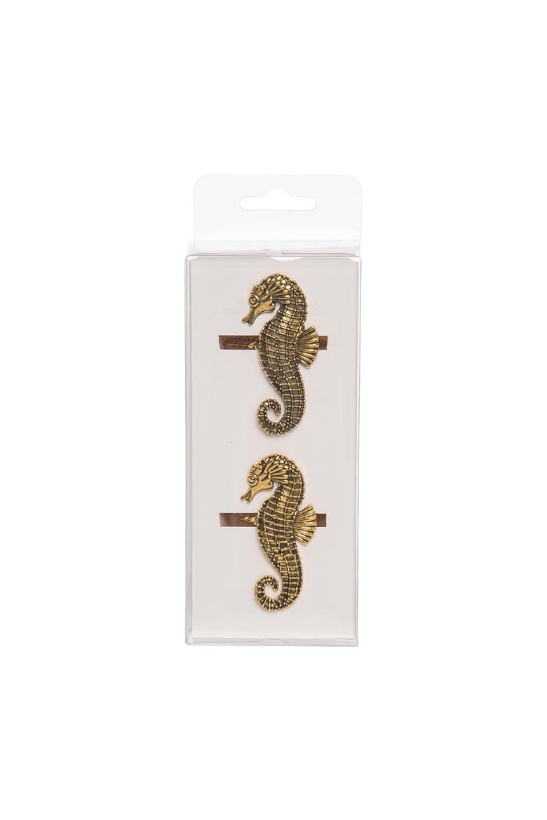 Gold Seahorse Napkin Rings Set of 4, Alternate, color, Gold