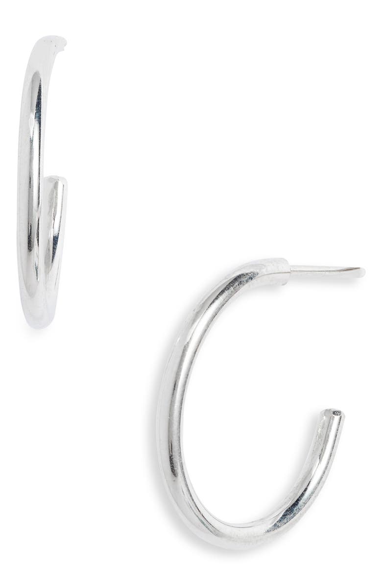 Nashelle Everyday Hoop Earrings, Main, color, Sterling Silver