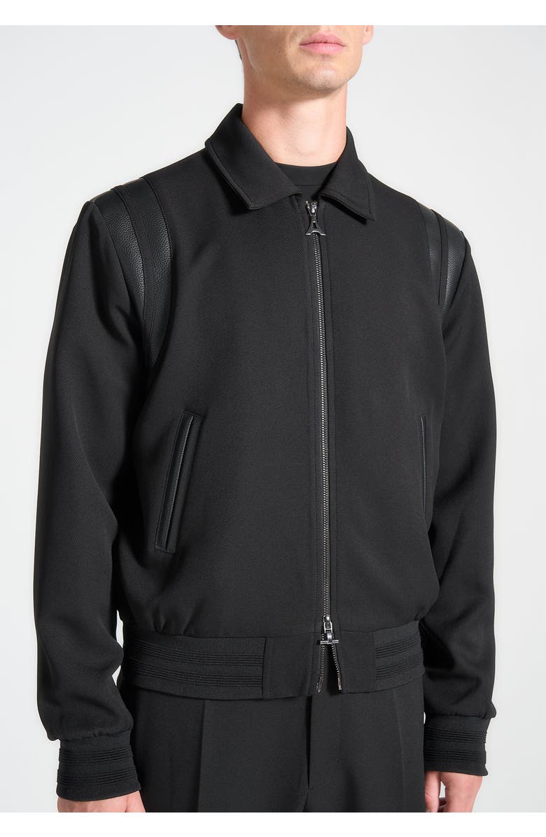 Manière De Voir Denis Tailored Varsity Jacket, Alternate, color, Black