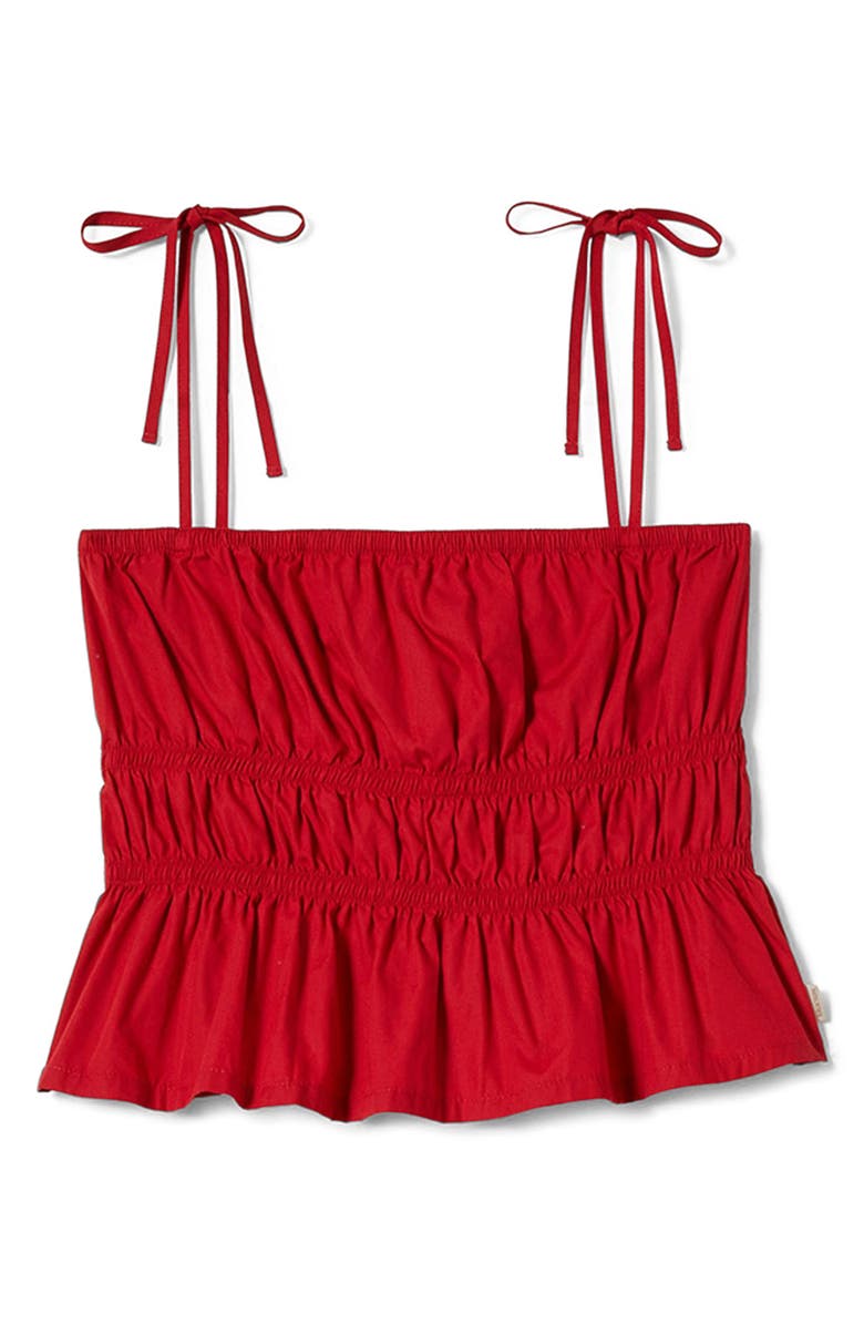 Brixton Eden Smock Cotton Top, Alternate, color, Crimson