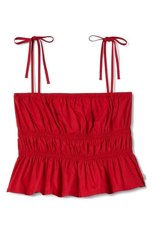 Brixton Eden Smock Cotton Top In Red