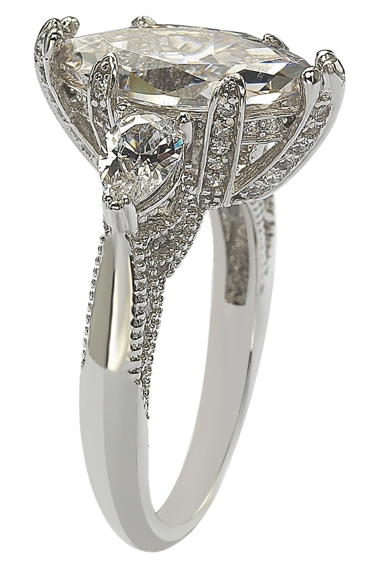 Marquise CZ Sterling Silver Ring, Alternate, color, WHITE