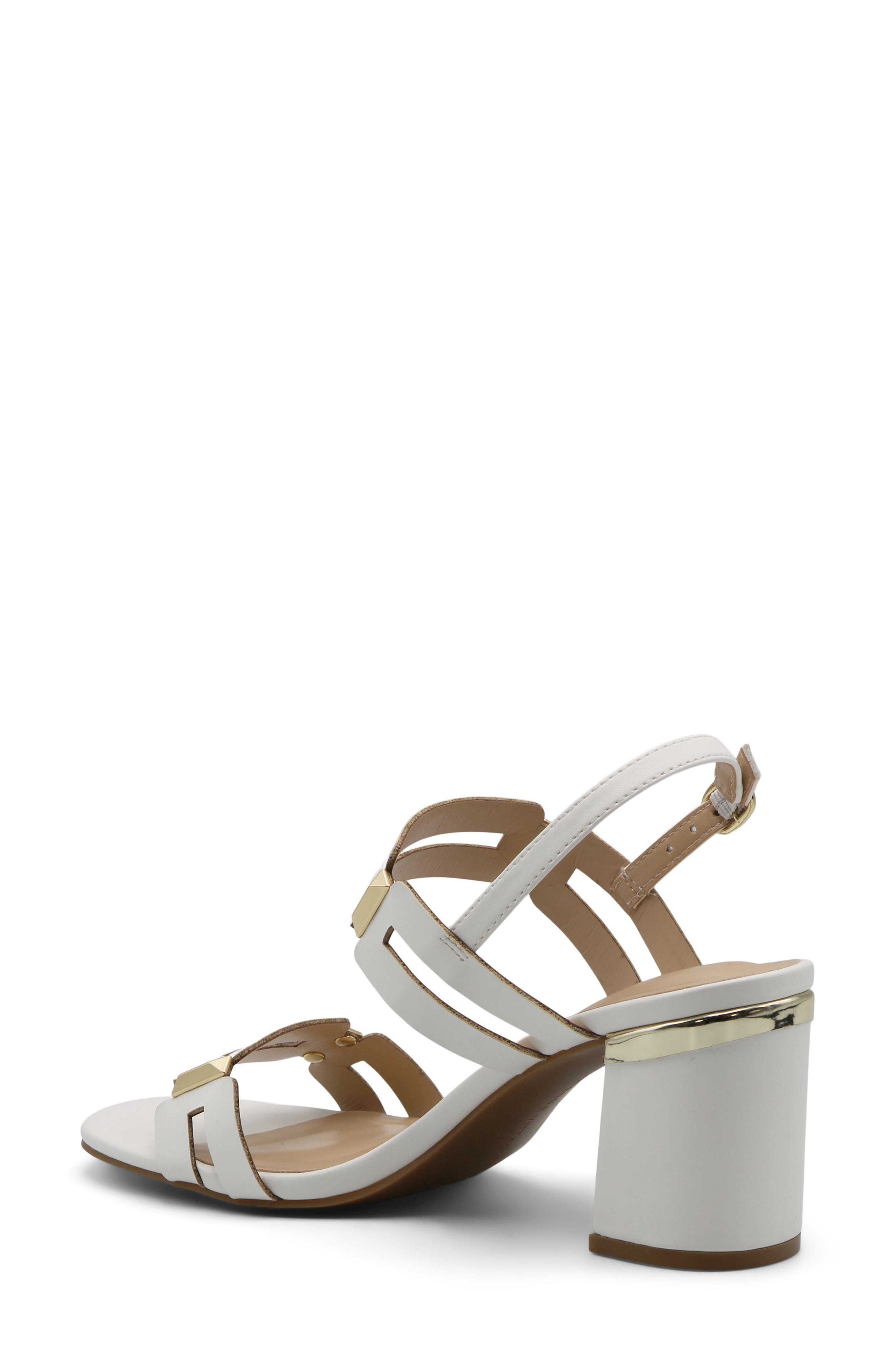 Adrienne Vittadini Adda Ankle Strap Sandal, Alternate, color, White