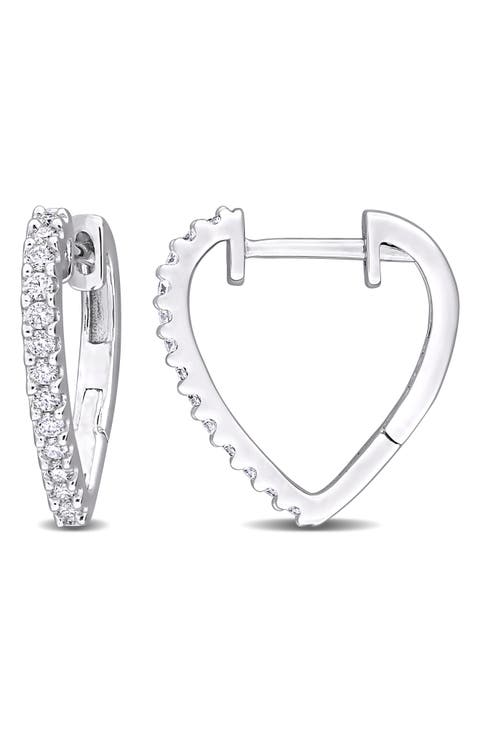 Lab-Created Moissanite Huggie Hoop Earrings