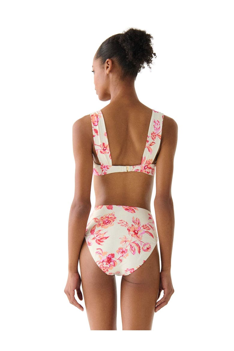 Floral Toile Underwire Bra Swim Top, Alternate, color, Light Cantaloupe
