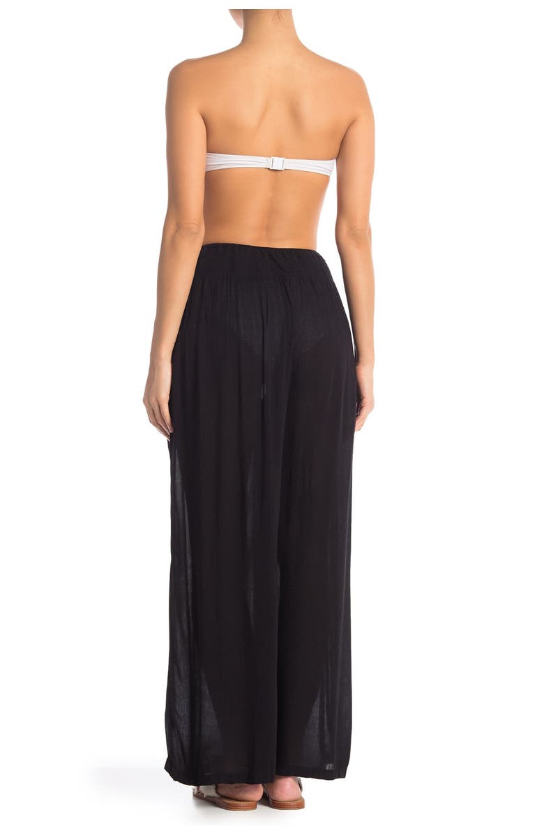 Elan Smocked Waist Cover-Up Pants, Alternate, color,