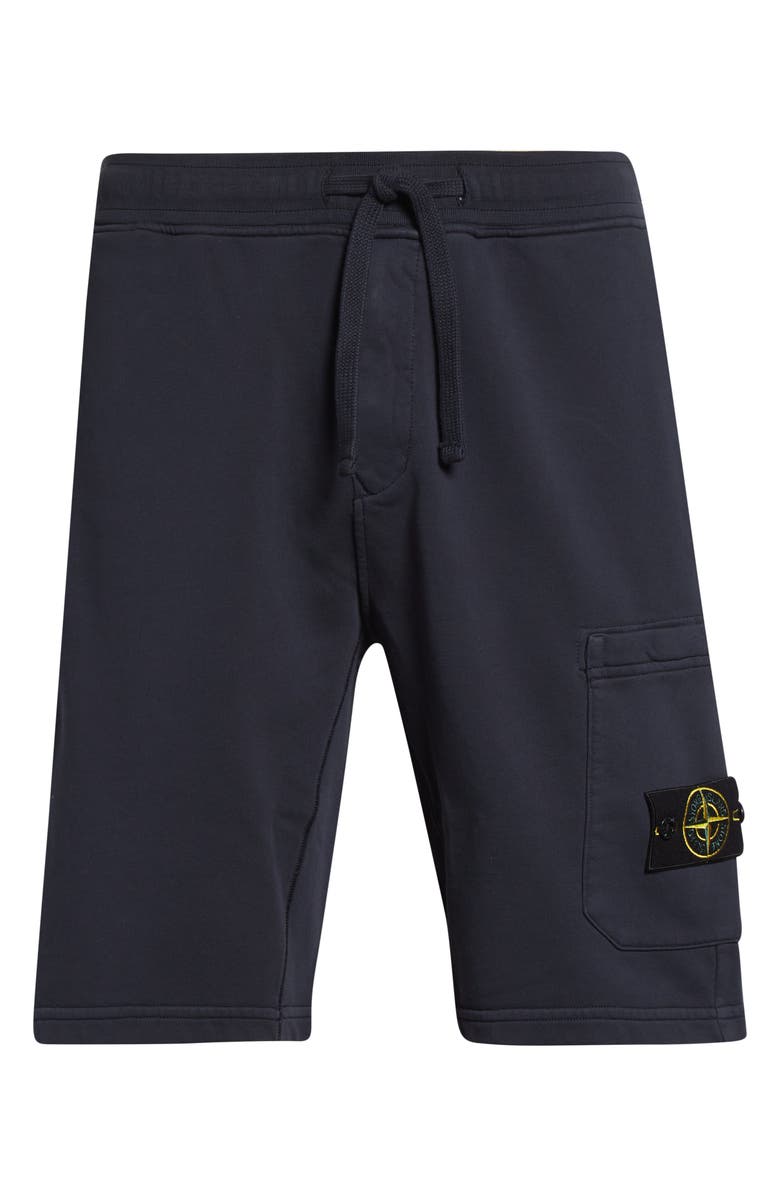 Stone Island Cotton Fleece Cargo Bermuda Shorts, Alternate, color, V0020 Navy Blue