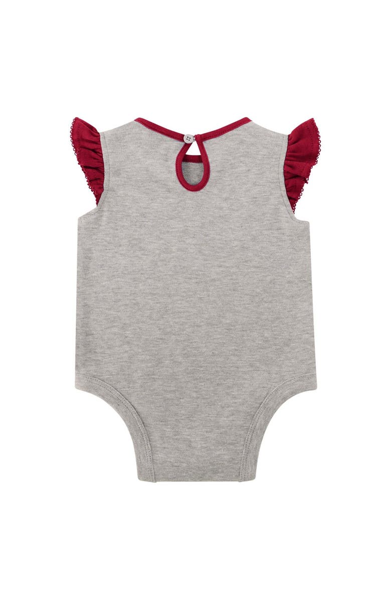Outerstuff Girls Infant Heather Gray/Red Tampa Bay Buccaneers All Dolled Up Three-Piece Bodysuit, Skirt & Booties Set, Alternate, color, 