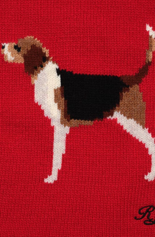 Ralph Lauren Dog Novelty Scarf In Red