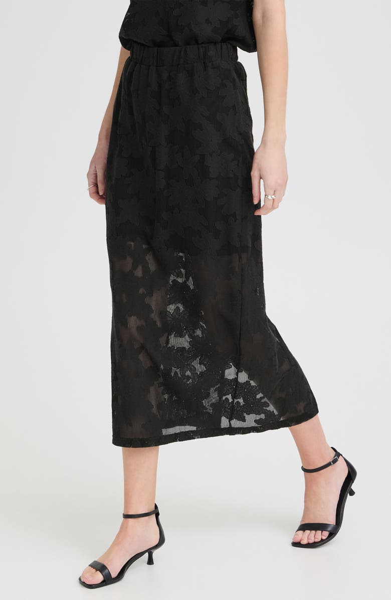 ICHI Lace Maxi Skirt, Main, color, Black