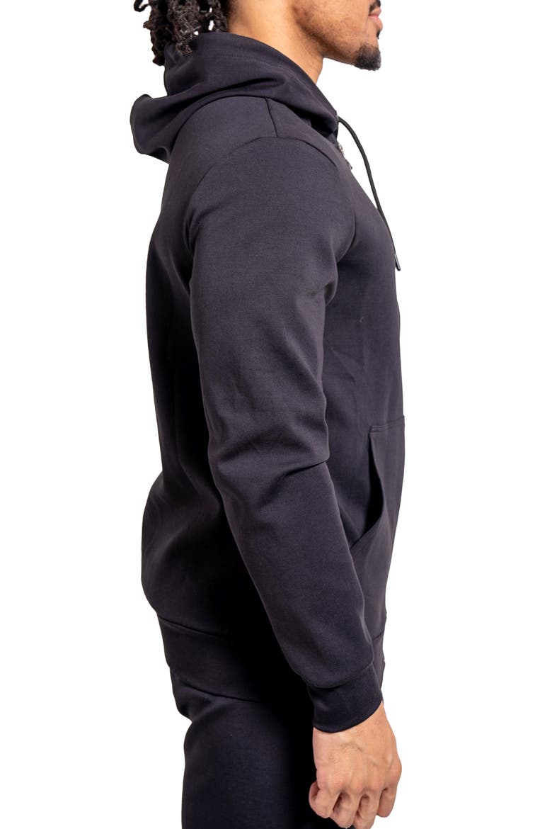Skull Graphic Zip-Up Hoodie, Alternate, color, BLACK