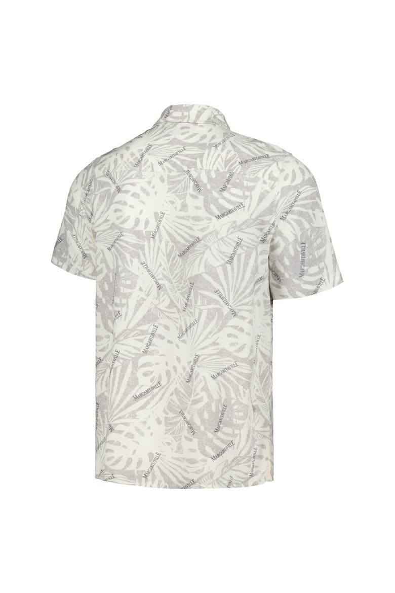 Men's Margaritaville Cream Cincinnati Bengals Sand Washed Monstera Print Party Button-Up Shirt, Alternate, color, Cream