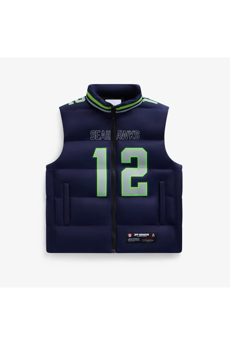 Unisex 12 Fan College Navy Seattle Seahawks Player Puffer Vest, Main, color, College Navy