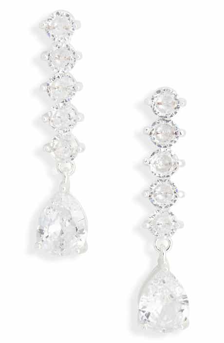 NORDSTROM RACK Cubic Zirconia Linear Drop Earrings