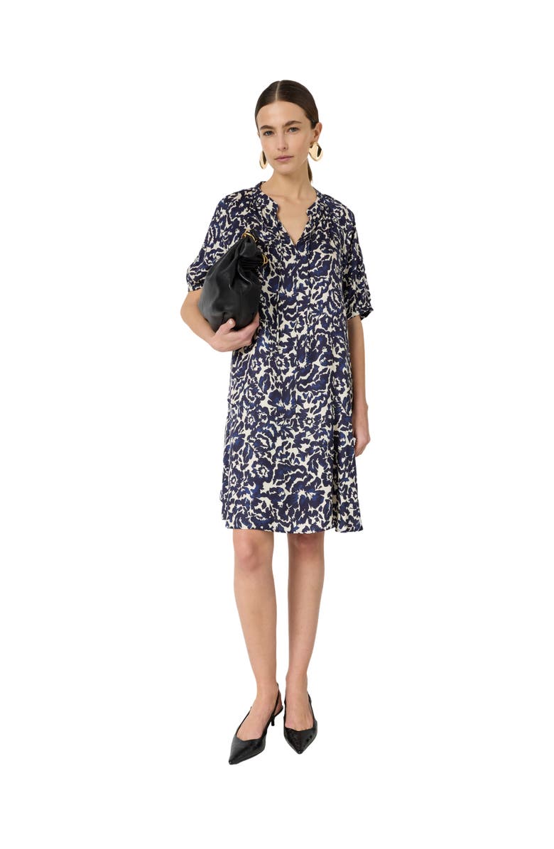 GERARD DAREL Raliah Floral Print V-Neck Dress, Main, color, Ink