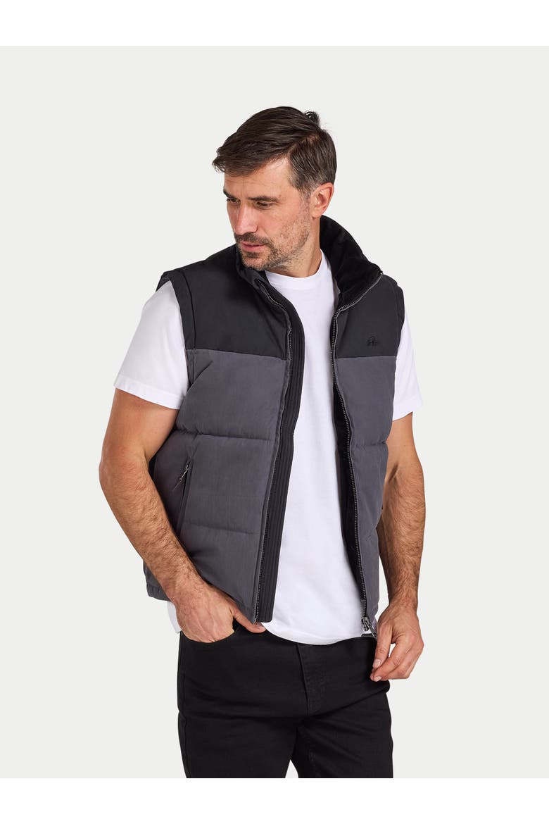 Two Tone Zip Neck Gilet, Alternate, color, Black