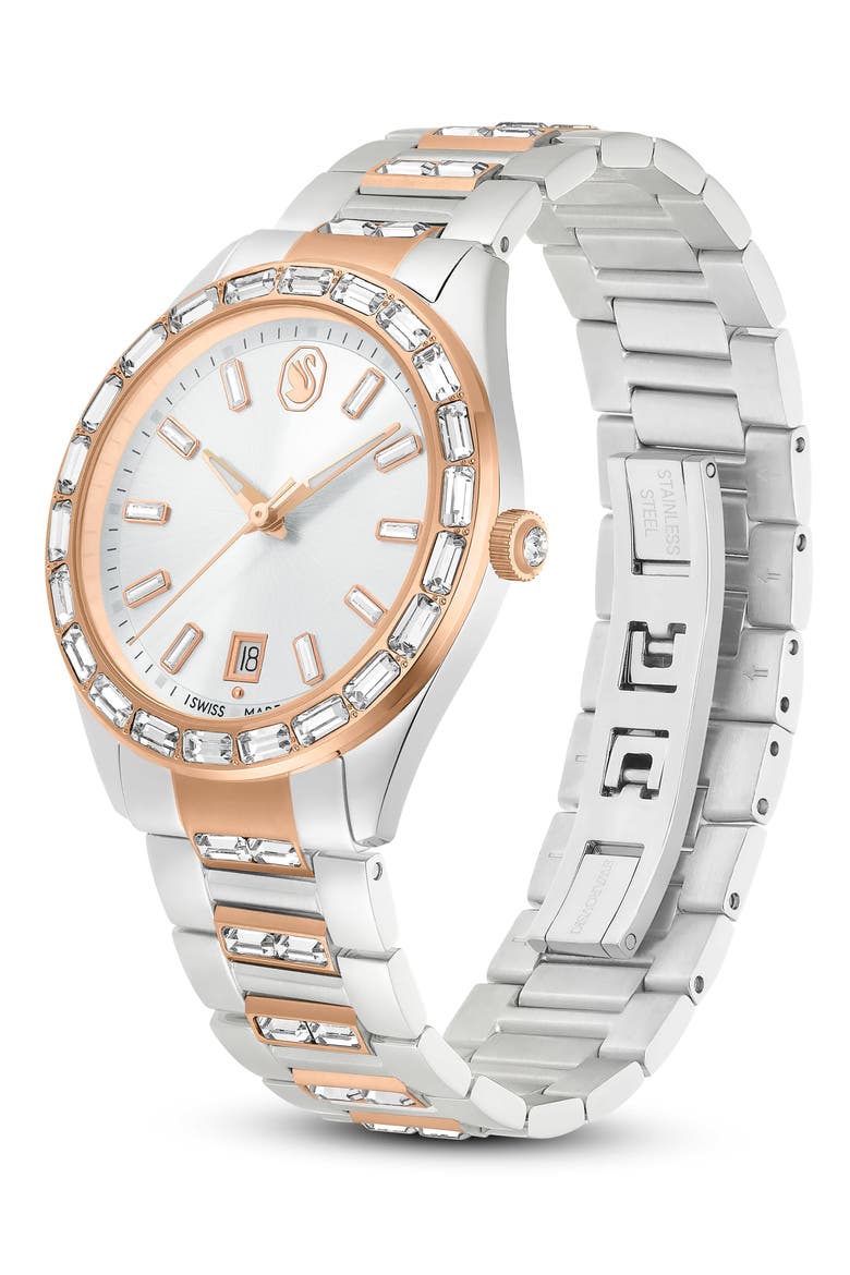 Matrix Crystal Bracelet Watch, 35mm, Alternate, color, SILVER MULTI TONE